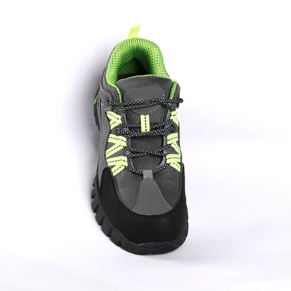 Punture Resistant Low Cut Steel Toe Work Shoes Microfiber Leather Fashion Green Rubber Outsole Breathable