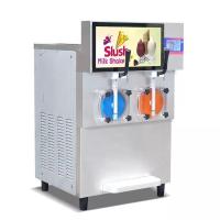 Cocktail de fruto congelado do leite da bebida da bebida da lama do gelo do tanque máquina dobro