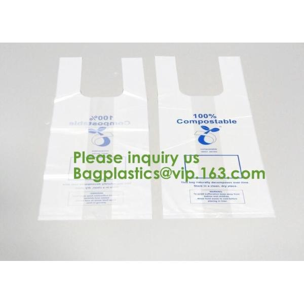 100% Biodegradable Compostable Plastic T-Shirt Vest Bag For Shopping,Home,Decoration,Wedding,Supermarket,Restaurant,Bake