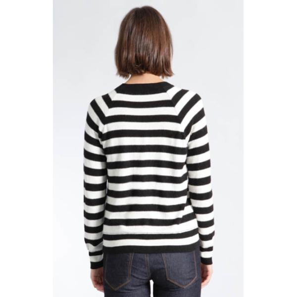 WOMEN'S 4% cashmere/4% angora / 18% cotton/18% lambswool/33% viscose/23% nylon JERSEY STRIPE KNITTED SWEATER