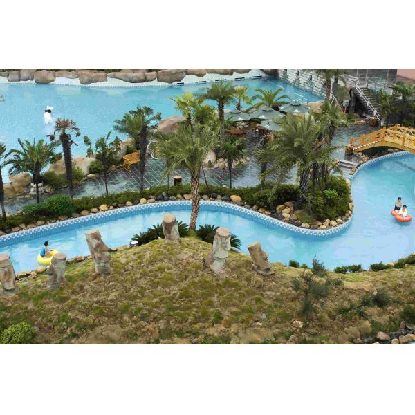 Fiberglass (FRP) Lazy River with 1.0m Water Depth and Hot-dip Galvanized Steel Support Structure for Water Parks
