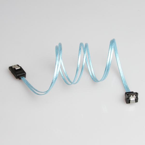 8 Inch Blue SATA 3 Extension Cable , Straight To Straight SATA 3 Cord
