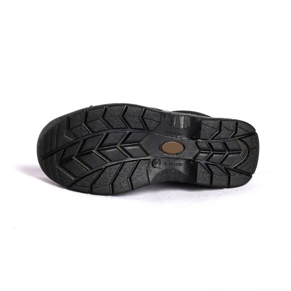 Comfortable EVA Insole Steel Toe Black Leather Mesh PU Sole Puncture Resistance Work Safety Shoes