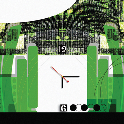  MDF eco-friendly Decorative Wall Painting Clock B0803