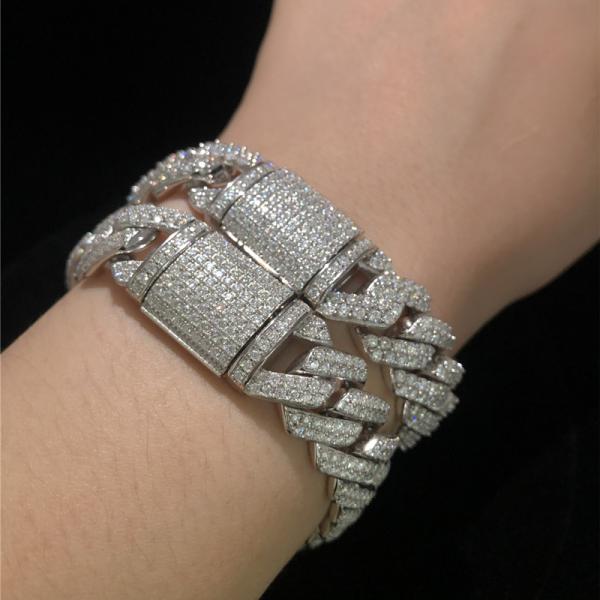 Браслет связи Vvs Moissanite рэппера Майами Moissanite кубинський цепной роскошный кубинський