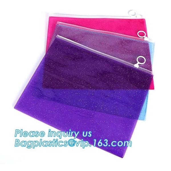 метал молния, слайдер металла, сумка документа сетки ПВК размера папки файла а4 с косметиками молнии поставки офисов путешествуют пакет