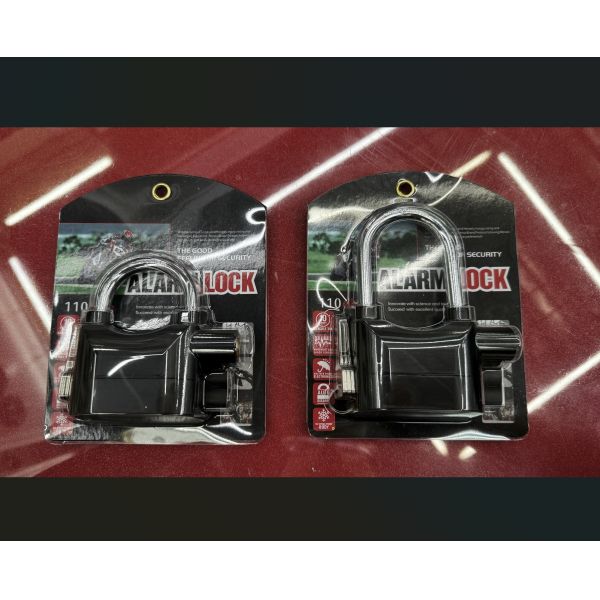 Wholesale Plastic siren alarm padlock 110db anti-theft heavy duty key padlock motorcycle alarm padlock