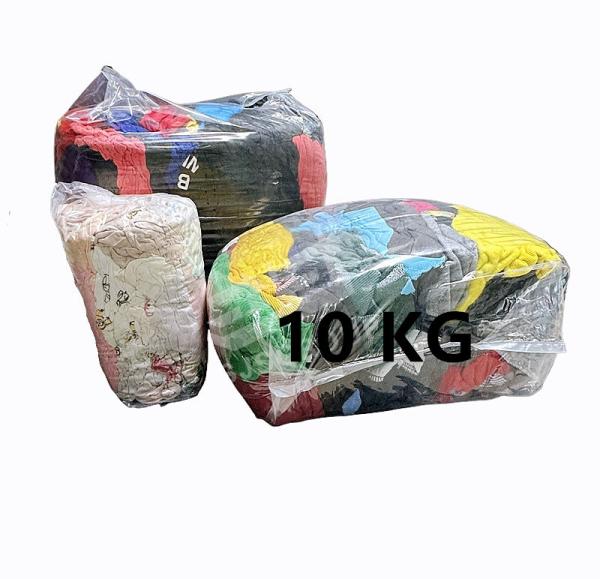 Reclaimed 20lb COLORED KNIT RAGS Absorbent Mixed Rags Cutting 100 cotton wiping tshirt rags for cleaning