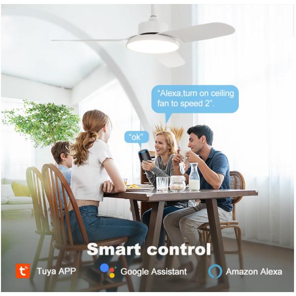 Design moderno 3 lâminas LED ventilador de teto com controle remoto e 110-240V tensão de entrada