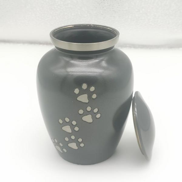 Classic Cat Dog Pet Footprint Ashes Aluminum Alloy Memorial Metal Jar with Unique Designs