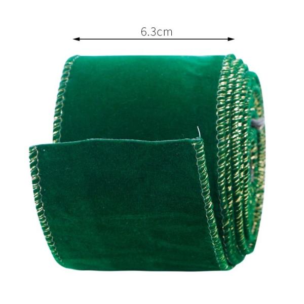 Lente de borda de veludo com fio impresso para revestimento de tecido artesanais vermelho-verde no arco de Natal