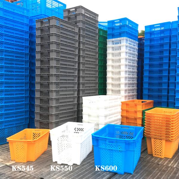 メッシュスタイル カスタマイズされた色 スタッカブル プラスチック クレート 倉庫スペースでの物流保管用