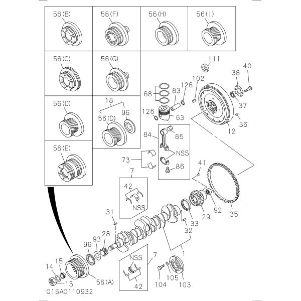 1115100743 1-11510074-3 ISUZU 6BG1 Excavator Engine Parts Metal Kit Crankshaft Bearing Set