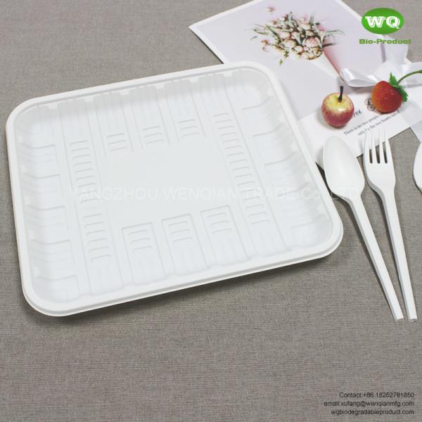 Disposable Use Corn Starch Food Tray,Good Price Nature Color Biodegradable Meal Tray,Eeay Green Rectangle Platters