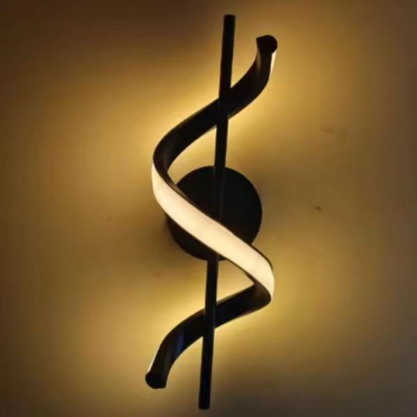 Lámpara de pared LED de diseño en espiral de aluminio Moderno 3000K / 6000K 2 Color claro Hotel Dormitorio Sala de estar Corredor de decoración curva Pared de luz