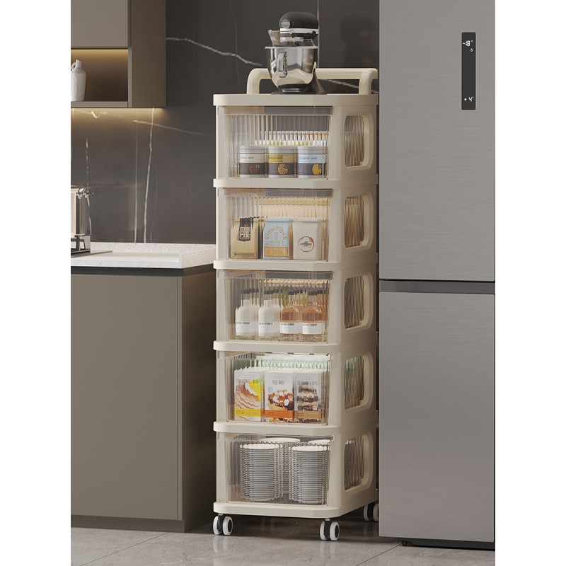 Kitchen Floor Cart Storage Rack Bedroom Baby Snack Storage Shelf Bathroom Multi-layer Mobile Storage Shelf