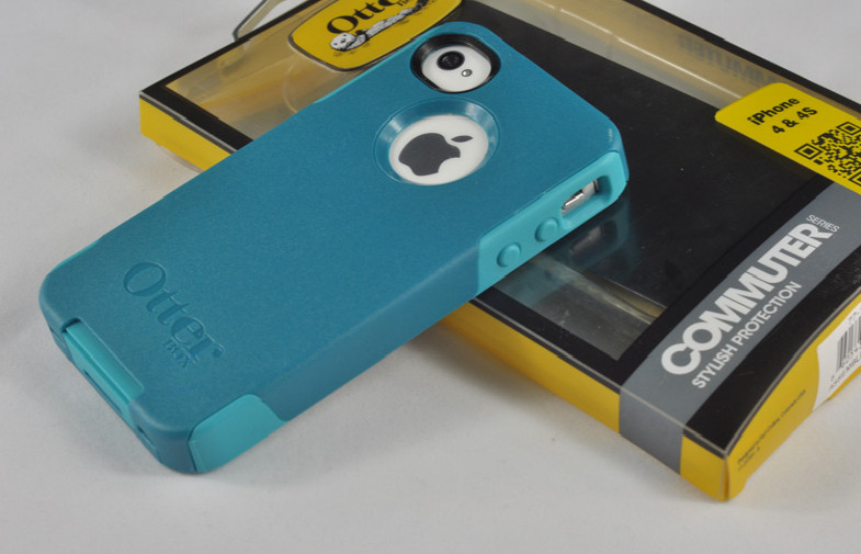 TPU 2-Layer Iphone 4 Hard Shell Case Light Teal For Men