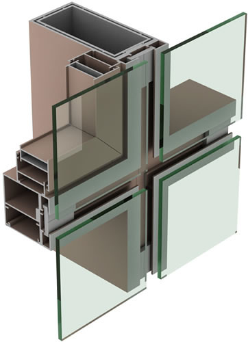 Фрамелесс алюминиевый профиль ненесущей стены легкий для установки и для поддержания