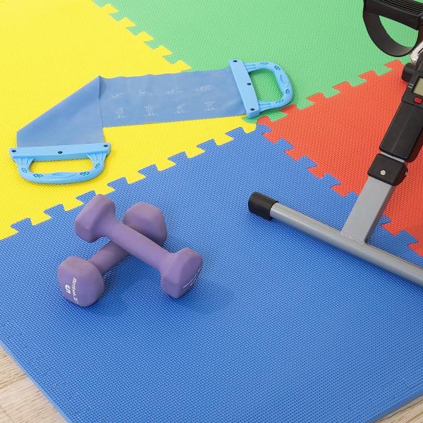 EVA Foam Mat Tiles - Interlocking Padding for Garage, Playroom, or Gym Flooring - Workout Mat or Baby Playmat
