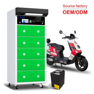 Intelligent Battery Swapping Cabinet for Electric Motorcycle 10 Warehouse Hot Sale Green Color