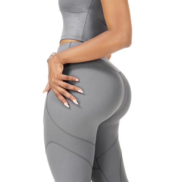 Confortável HEXIN 2 peças de treino conjunto para mulheres Manga curta de corte superior cintura alta leggings