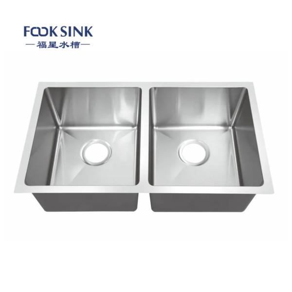 Hot Selling Stainless Steel 50/50 Double Bowl Kitchen Sinks manufacturer United States Standard Counter Sink Basin Lavabo De Cuisine