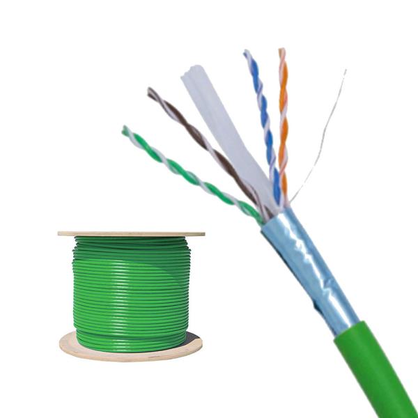 1Gbps 305m Cat6 FTP 1000FT LSZH Jacket 0.560mm Green Copper