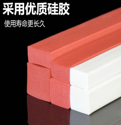 Custom Size Silicone Sponge Stripe White Red Color Close Cell Silicone Foam Stripe for Door Seal with Smooth Surface