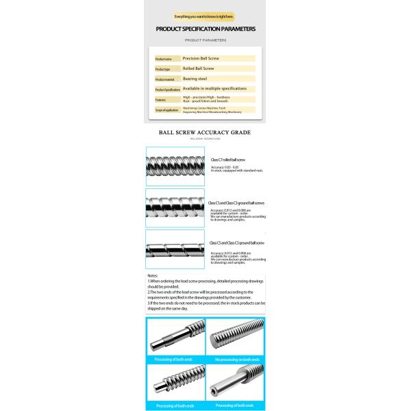 Tornos de bolas de hilo laminado de alta precisión de baja fricción Tornos de bolas de máquina CNC de baja fricción 10mm 160mm