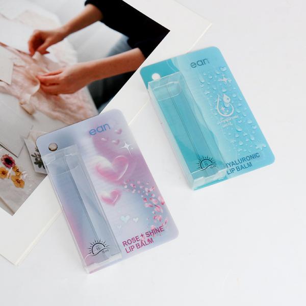 High Quality Custom Printed Lip Balm PVC Plastic Card with Transparent Packaging Box PP Plastic hang Tag