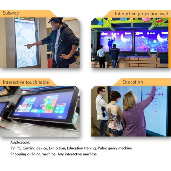 Multi Touch Points 65 Inch Ir Touch Screen Frame For TV , 60000 Hours Time