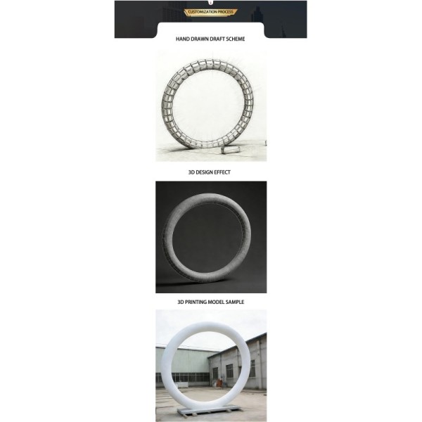 Custom Ring Mirror Polished Ring Stainless Steel Sculpture Modern Outdoor Sculpture