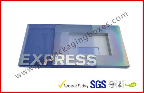 Silver Envelope Card Board Packaging Boxes , Clear Plastic Sleeve Screen Protector Packaging