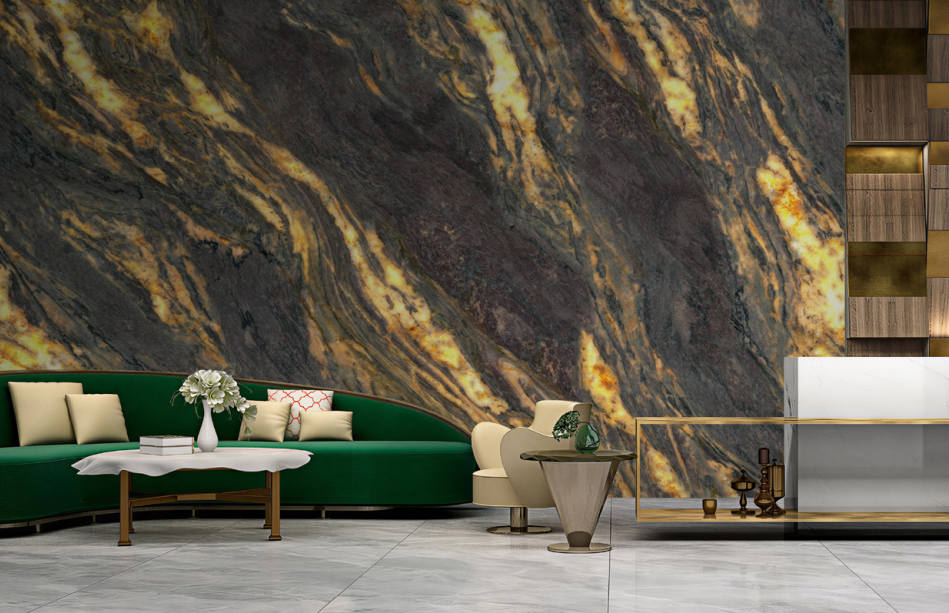 Luxury 3D Printed Stone Feature Wall Panel Ultra HD TV Background