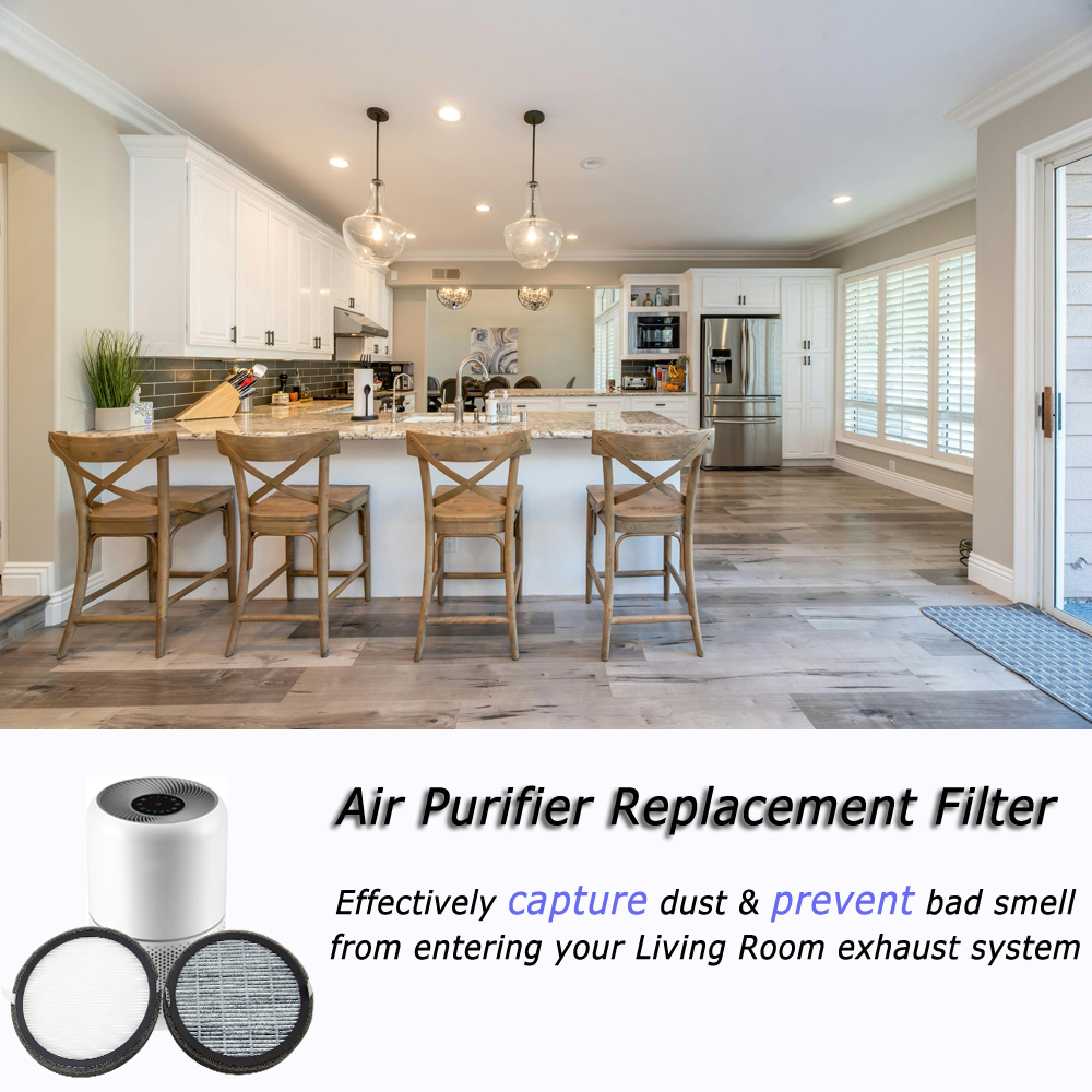 Round H13 Carbon Fiber Air Purifier Filter 148x15mm Replacement for Dust and Smoke Removal