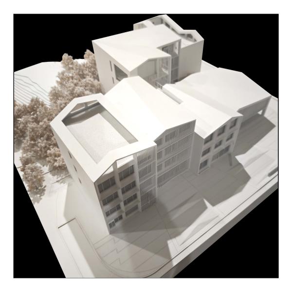 Multi Building Architectural Scale Model 1:100 Unique Roof Residential Layout