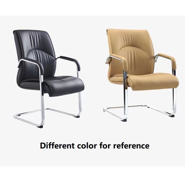 High Back Office PU Leather Chair 3 in 1 Ergonomic Adjustable Without Wheels