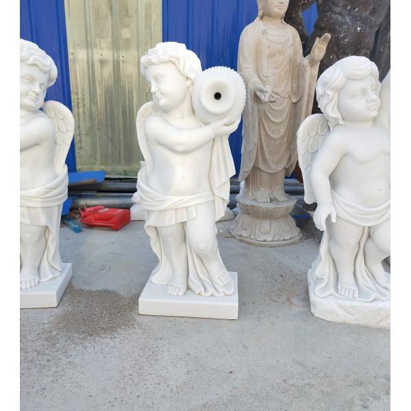 Garden stone angel boy statue marble angel hand carved sculptures,stone carving supplier