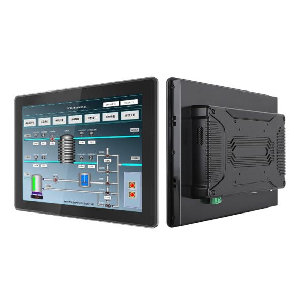 Pantalla electrónica de 24 pulgadas para talleres de producción, Linux industrial/win10 11, todo en uno, PC de panel táctil integrado/montado en la pared, aleación de aluminio