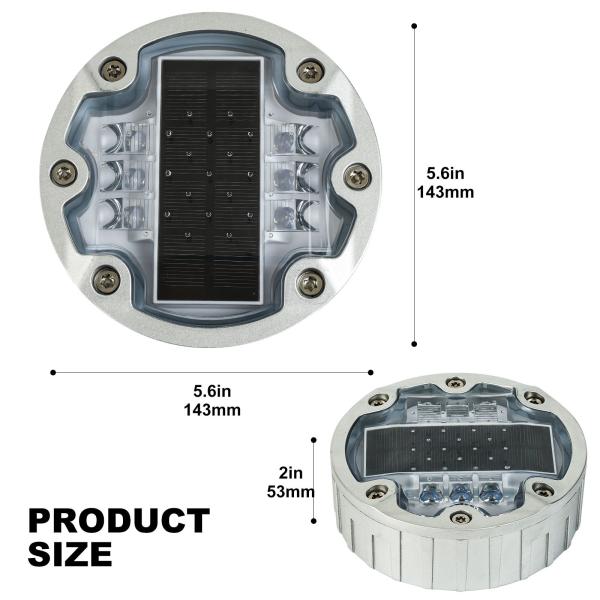 Rodas de estrada solar LED IP68 Impermeável Branco/Amarela/Vermelho/Azul/Verde -40C~85C Temperatura 0.2W Potência