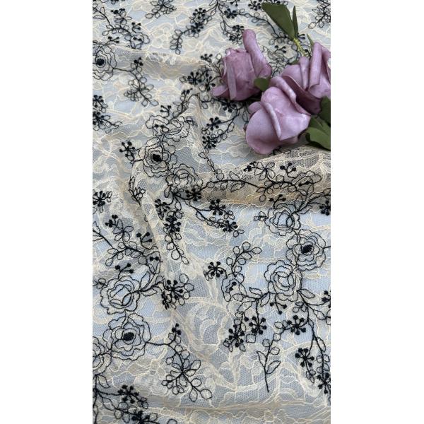 Embroidery Evening Embroidered Lace Fabric Leafy Luxury Occasion Wedding Fabric