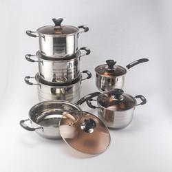 The New Listing 12 PCS Stainless Steel Cooking Set Pots And Pans Cookware Sets Cooking Soup Pots Set