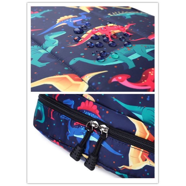 Animal Prints Kids School Backpack Padded Handle Lightweight Dark Blue Color