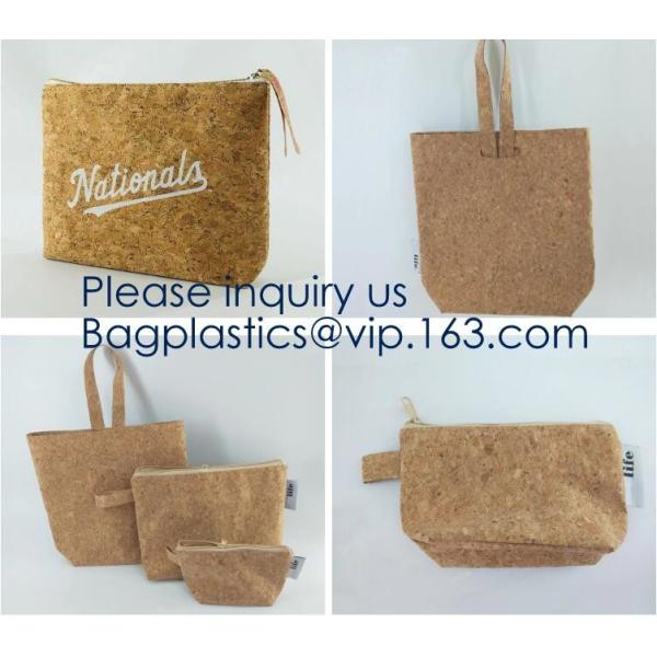 Cork Wood Pencil Case Bag School Pencil Holder Bag,Makeup Organizer Toiletry Bag Natural Travel Cork Cosmetic Bag, bagea