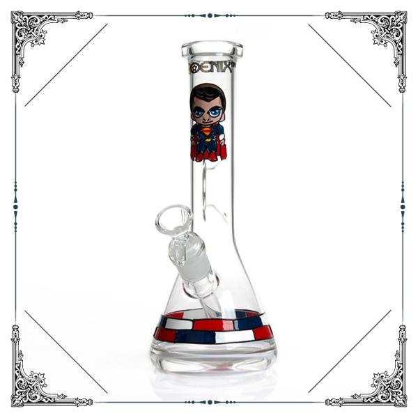 Superman Bongs Glass Smoking Water Pipe Beaker Bong New Design Glass Hookah Pipes