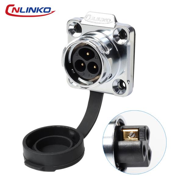 Cnlinko DH 16 Series Locking Screw Type 3 Pin Waterproof Cable Power Plug Connector