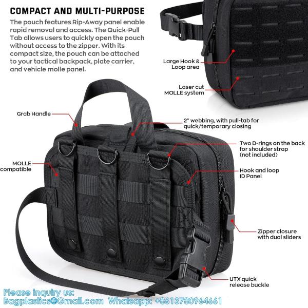 Outdoor Utility Medical Pouch Tactical MOLLE Accessory Pouch Medical Pouch Tactical First Aid Pouch EMT Rip-Away IFAK