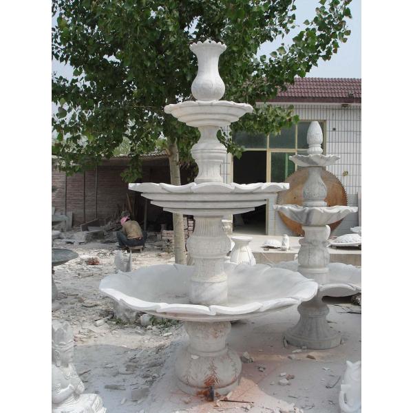 White Marble Stone Water Fountain With Lion and Horse Statue