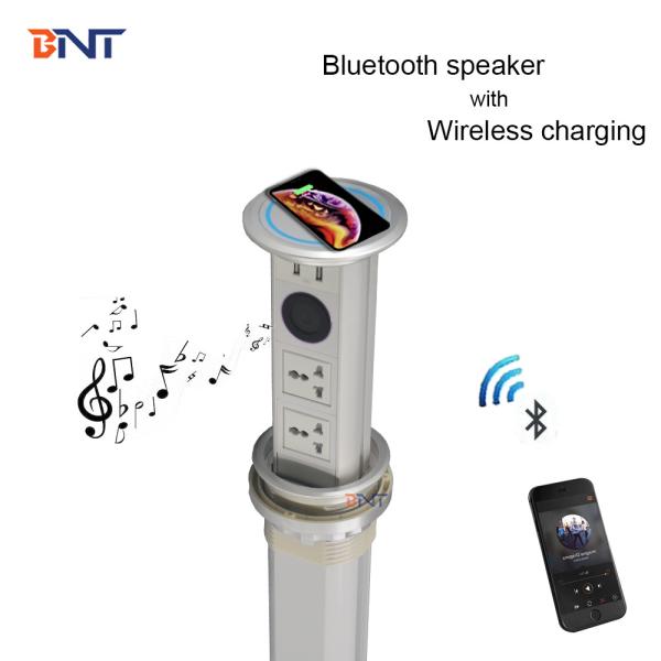 Hidden kitchen table intelligent elevation motorized lifting pop up power socket