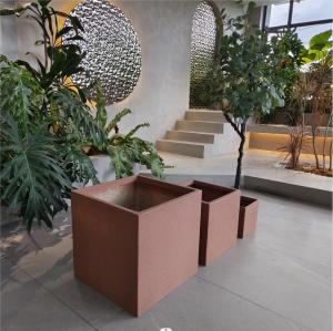 Plantadores de flores de fibra de vidro para jardim Decoração interna e externa